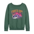 thumbnail image 1 of Fired Up  - Ladies French Terry Long Sleeve Shirt, 1 of 5