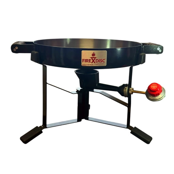 FIREDISC 215 Ultra Portable Tabletop Propane Cooker in Jet Black TCGFD215B, 16.5-in. Plow Disc Camping Stove is an Ideal Portable Stove, Tailgate Grill, or Propane Burner for Outdoor Cooking