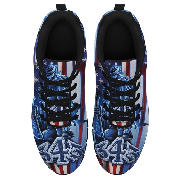 Firefighter 343 Never Forget September 11th Running Shoes Sneakers Mesh Black Size 11