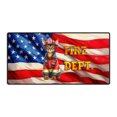 thumbnail image 1 of Firefighter Abyssinian Hero Rescue Fire Dept Fireman USA Flag Desk Mat Full Keyboard Mouse Pad Cat Lover Kitten Owner Gifts Large Mousepad - 02026, 1 of 5