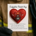 thumbnail image 1 of Firefighter Appreciation Gift Card Pocket Token with Heart Message Thank You for Your Bravery Encouragement Keepsake for First Responders Support, 1 of 6