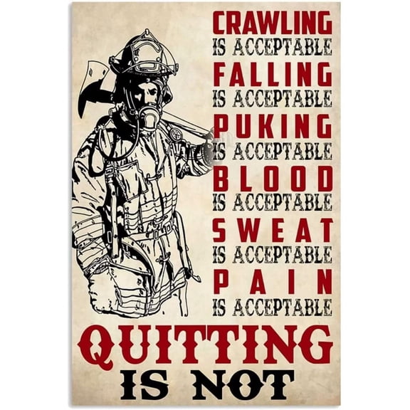 Firefighter Art Inspirational Retro Posters For Modern Home Fire Department Office Bathroom Living Room Wall Decor