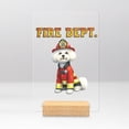 thumbnail image 1 of Firefighter Bichon Frise Hero Rescue Fire Dept Fireman USA Flag Acrylic Plaque Sign Ashwood Base Bichons Dog Lovers Gifts Idea Home Desk Decor - 02026, 1 of 5