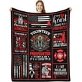 thumbnail image 1 of Firefighter Blanket Firefighter Gifts for Men Boys, American Red Line Flag Throw Blankets, Fireman Gifts, Firefighter Graduation Gifts, Firefighter Dad 60"x50", 1 of 6