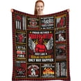 thumbnail image 1 of Firefighter Blanket, Firefighter Gifts for Men Fireman Dad Husband Boyfriend Son, American Thin Red Line Flag Throw Blankets, Fire Fighter Gifts for Adults, First Responders Blanket 60"x50", 1 of 6