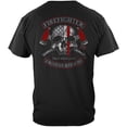 thumbnail image 1 of Firefighter Brotherhood Skull Thin Red Line Firefighter 100% Cotton Black T-Shirt X-Large, 1 of 1