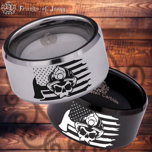 Firefighter Brotherhood Tungsten Carbide Ring 12mm