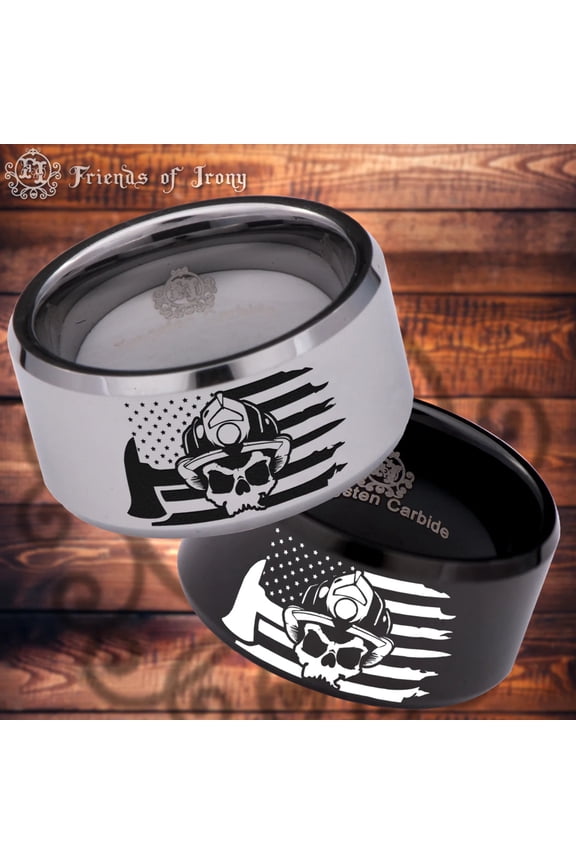 Firefighter Brotherhood Tungsten Carbide Ring 12mm