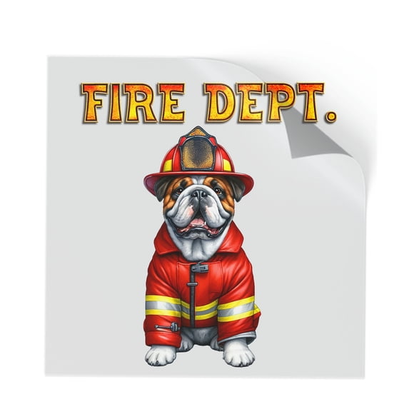 Firefighter Bulldog Hero Rescue Fire Dept Fireman USA Flag Cutout ...