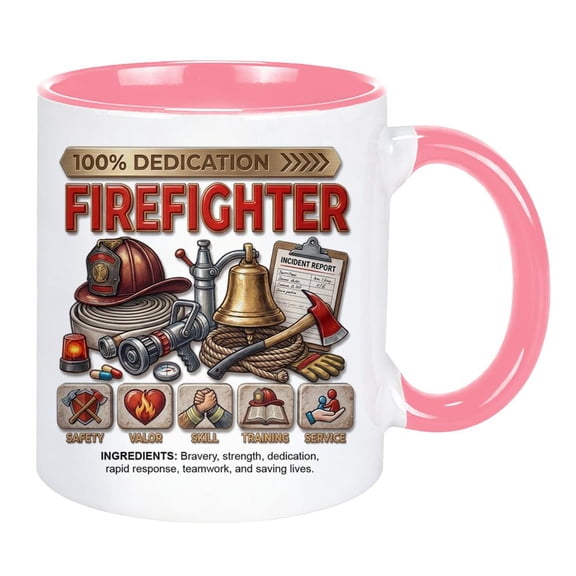 Firefighter Ceramic Coffee Mug, Dedicated Fireman Appreciation Cup with Firefighter Theme Design, Personalized Style Gift for Him, Station, Home and Office Use