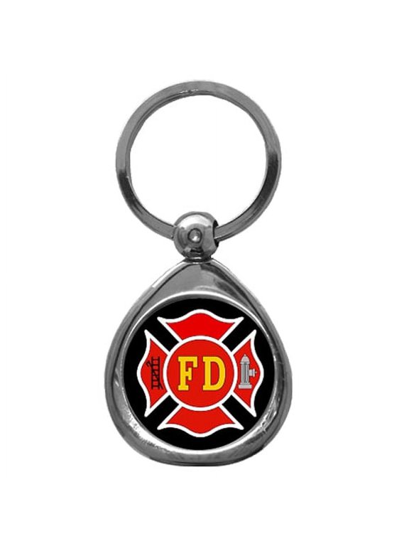 Firefighter Chrome Key Chain