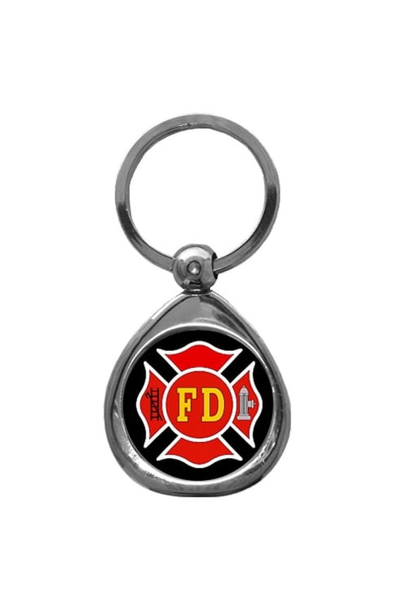 Firefighter Chrome Key Chain