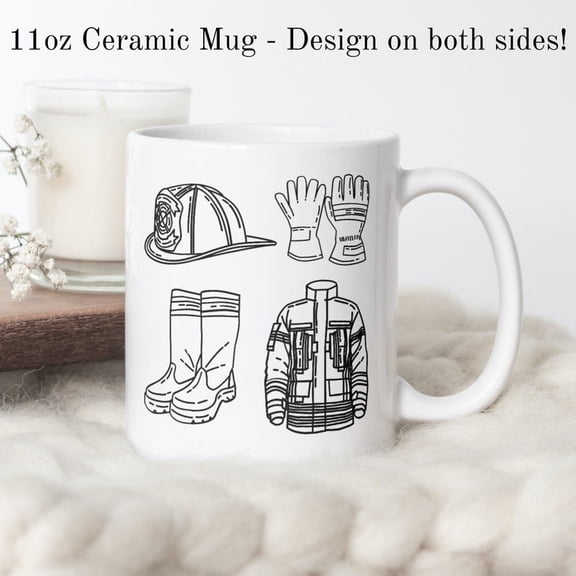 Firefighter Coffee Mug Fire D1EPT. Gift, Ceramic 11oz Mug