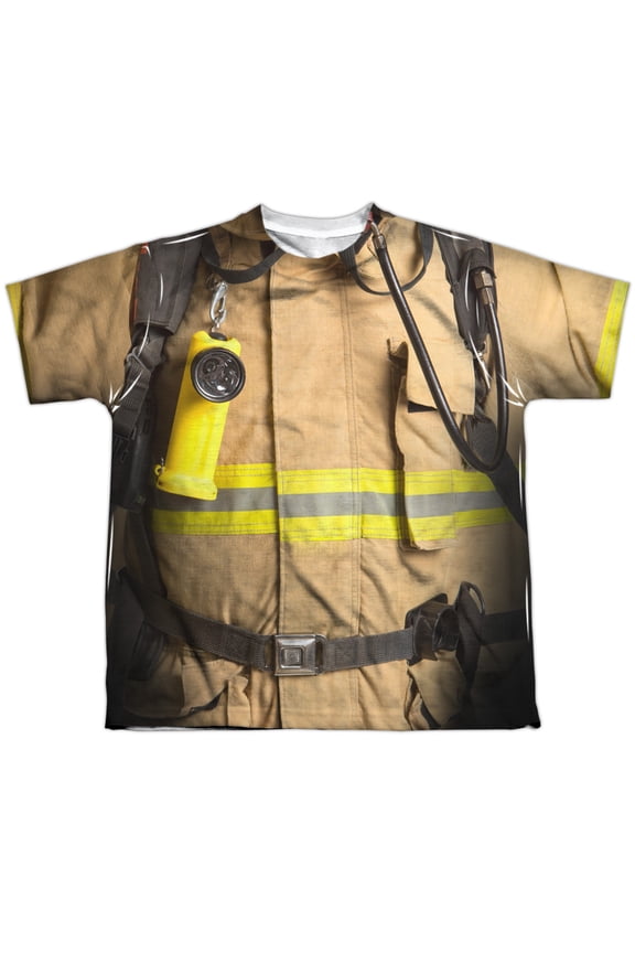 - Firefighter Costume - Youth Short Sleeve Shirt - Large