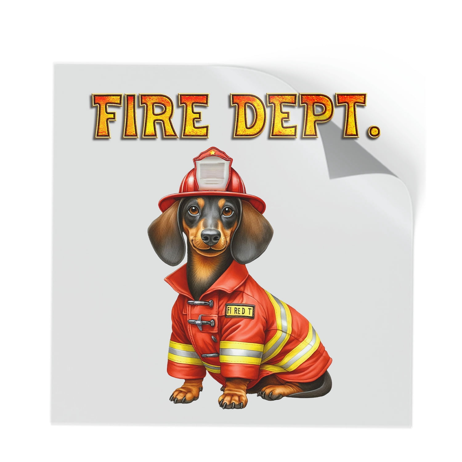 Firefighter Dachshund Hero Rescue Fire Dept Fireman USA Flag Cutout ...
