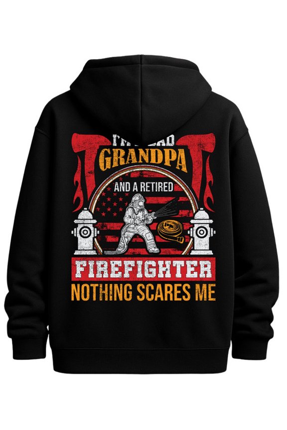 Firefighter Dad hoodies funny humor for men regular fit black Clothing For Autumn Winter vintage sixty years old Classic Unisex Shirt Cotton tshirts