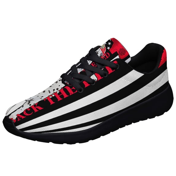 Firefighter Dalmatian Fire Dog Back The Red Shoes Sneakers Black Size 9