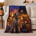 thumbnail image 1 of Firefighter Dalmatian Hero American Flag Night Sky, Dramatic Pet Portrait Pattern, Warm Flannel Blanket for Living Room and Bedroom, Dog Lovers Father's Day Gift, Pet Lover Home Decor, 1 of 9