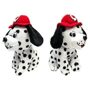 Firefighter Dalmatian Plush 2 Pack 7 Inch Stuffed Dog with Firefighter Helmet Carnival Prize