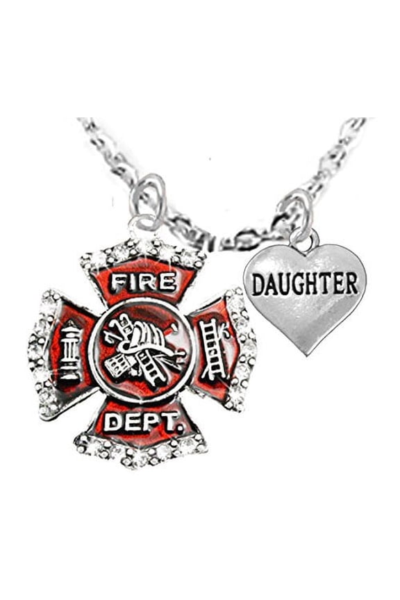 Firefighter, Daughter Adjustable Necklace, Hypoallergenic, Safe-Nickel, Lead, Cadmium Free