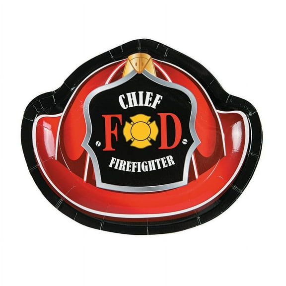Firefighter Dessert Plate (8Pc) - Party Supplies - 8 Pieces