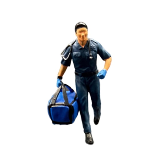 Firefighter Diorama Figure Simulation ABS Construction for Model Enthusiasts Collectors and Miniature Scene Displays