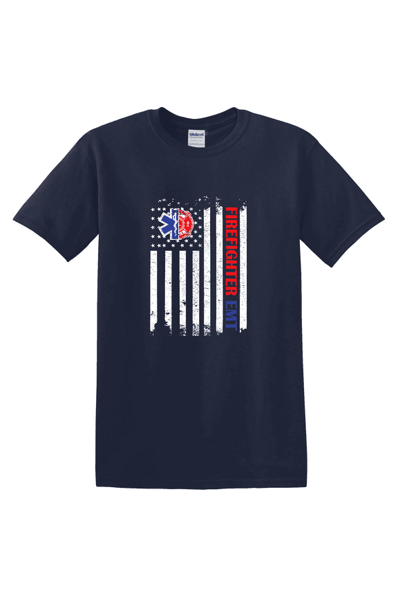 Firefighter EMT American Flag EMT Firefighter Paramedic T-shirt