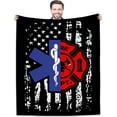 thumbnail image 1 of Firefighter EMT Throw Blankets Birthday Gift Idea for Men Dad Husband Son Friend 60"x50" - Practitioner Fireman Firewoman EMS Blanket For Fire Fighter FD Department First in Last Out Responder, 1 of 5