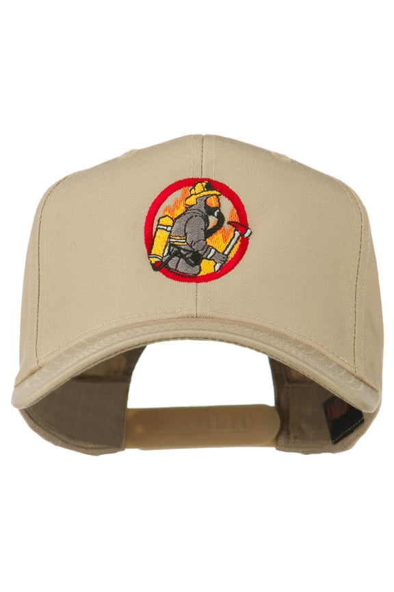 Firefighter Embroidered Pro Style Cap - Khaki OSFM