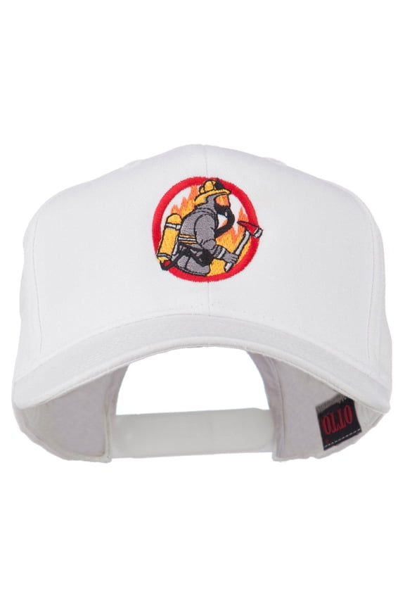Firefighter Embroidered Pro Style Cap - White OSFM