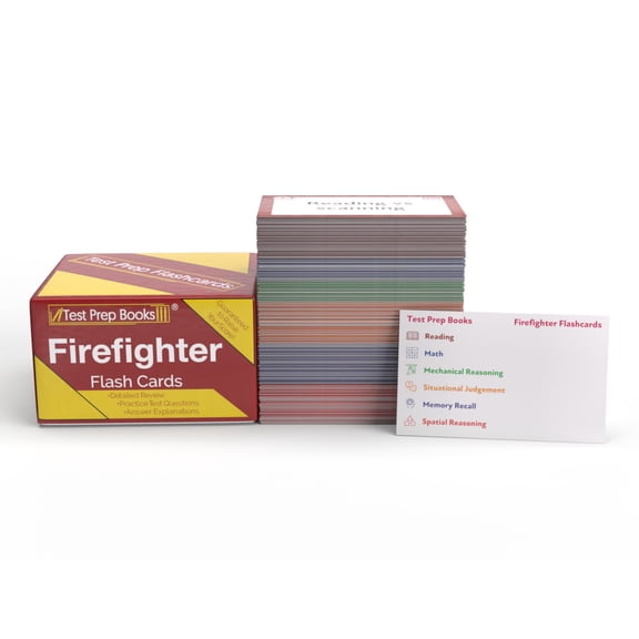 Firefighter Exam Prep Study Cards: Firefighter Test Prep and Practice Test Questions [Full Color Cards]