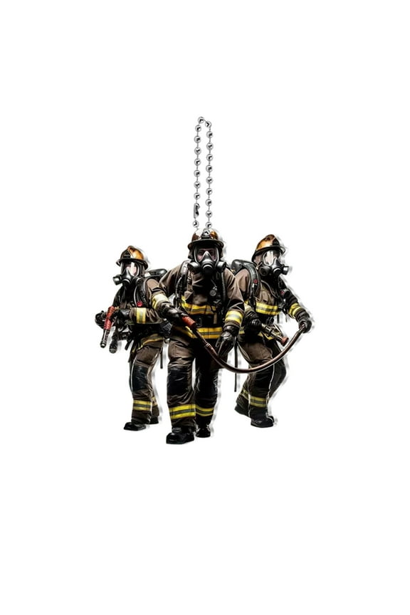 Firefighter Figurine Keychain Detailed Firefighter Gear, Durable Metal Chain, Perfect Gift for Firefighter Enthusiasts