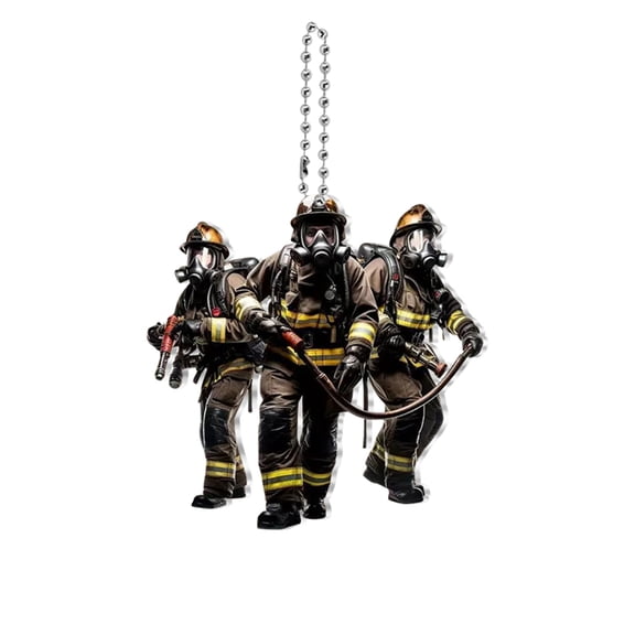 Firefighter Figurine Keychain Detailed Firefighter Gear, Durable Metal Chain, Perfect Gift for Firefighter Enthusiasts