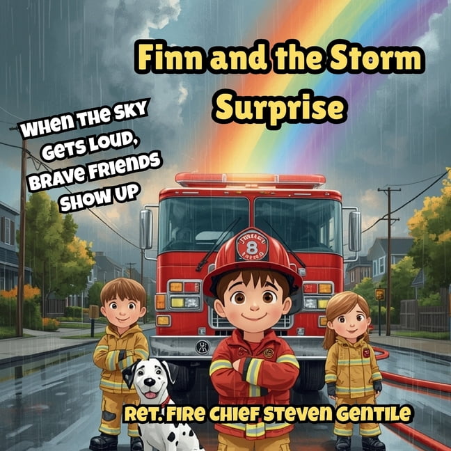Firefighter Finn Fun Adventures (New) Finn and the Storm Surprise: When the Sky Gets Loud, Brave Friends Show Up, (Paperback)
