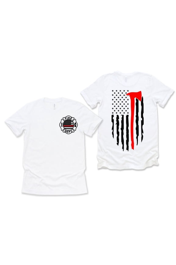 Firefighter Fire Department Axe Flag T-Shirt