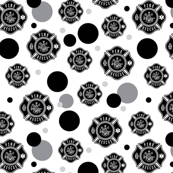 Firefighter Fire Rescue Maltese Cross Premium Gift Wrap Wrapping Paper Roll Pattern