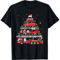 thumbnail image 1 of Firefighter Fire Truck Christmas Tree Lights Santa Fireman T-Shirt, 1 of 3