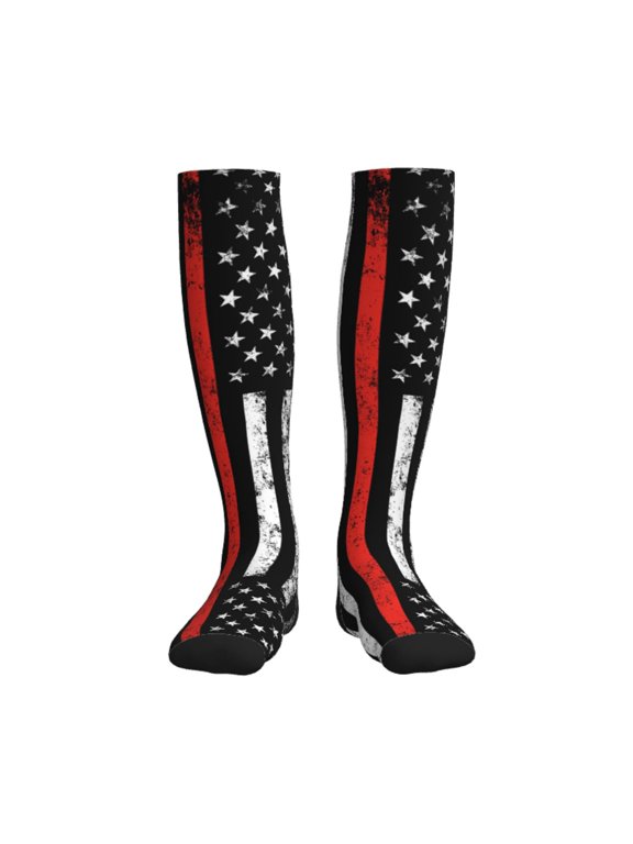 Firefighter Firefighting Flag Compression Socks Best Support for Women Men Athletic Running Cycling