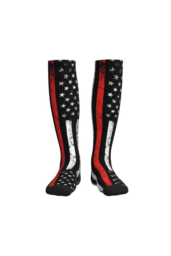 Firefighter Firefighting Flag Compression Socks Best Support for Women Men Athletic Running Cycling