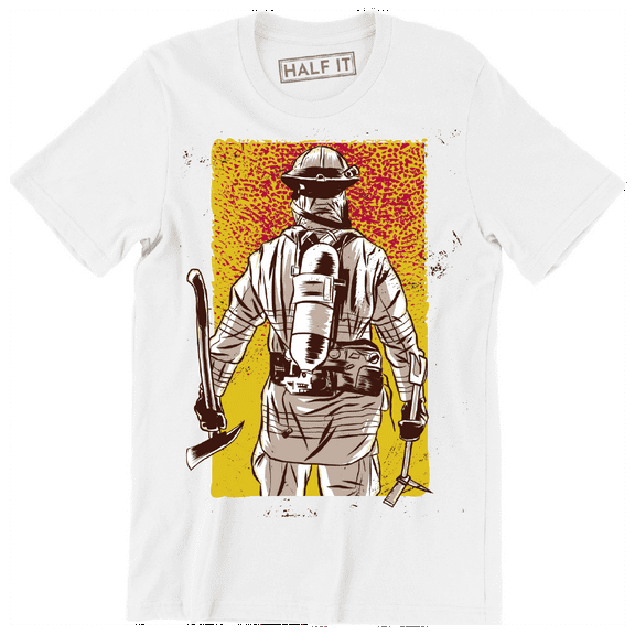 Firefighter Fireman All Suited Up Ready To Enter A Fire Men's T-Shirt