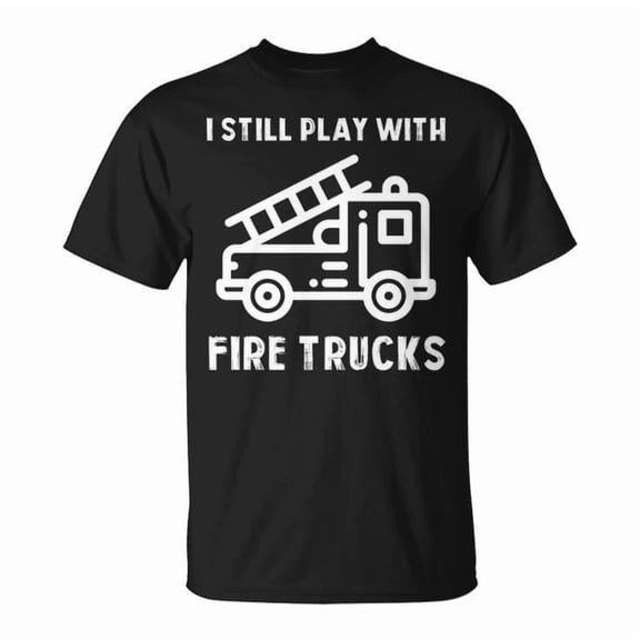 Firefighter Firemen Graphic Tee Unisex Adult Cotton Casual T-Shirt for Firefighters and First Responders, Size 3XL, Color Black