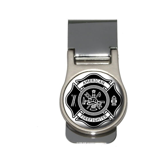 Firefighter Firemen Maltese Cross - American Firefighter - Black Money Clip