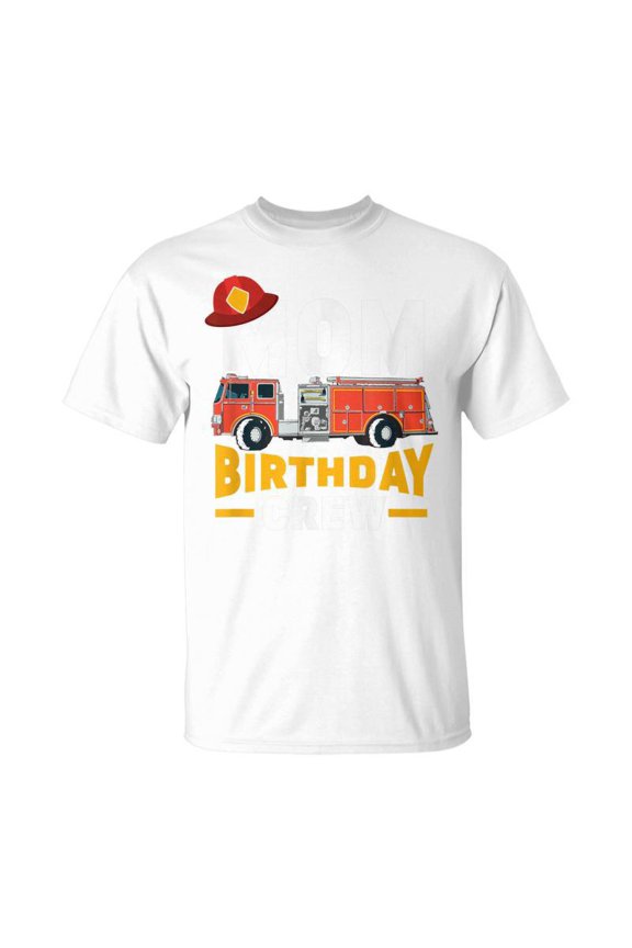 Firefighter Firetruck Mom Birthday Crew V2 Unisex Jersey Crewneck Tshirt