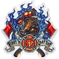 thumbnail image 1 of Firefighter First In Last Out Firefighter White vinyl Reflective Decal 2In, 1 of 1