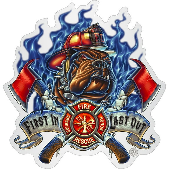 Firefighter First In Last Out Firefighter White vinyl Reflective Decal 2In