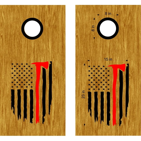 Firefighter Flag Decals Stickers for Cornhole Boards - FFD12