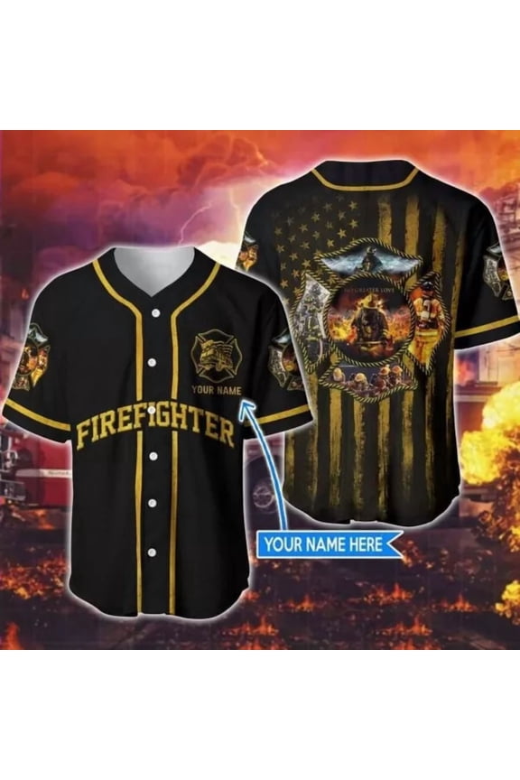 Firefighter Flag Yellow Personalized Baseball Jersey - Hot Sale 2026