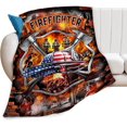 thumbnail image 1 of Firefighter Gifts Fire Fighter Throw Blanket Soft Fleece Flannel Bedding Fireman Gifts for Men Boys Girls Lovers Adults Stuff for Couch Sofa Bed Room Decor 60"X80", 1 of 6