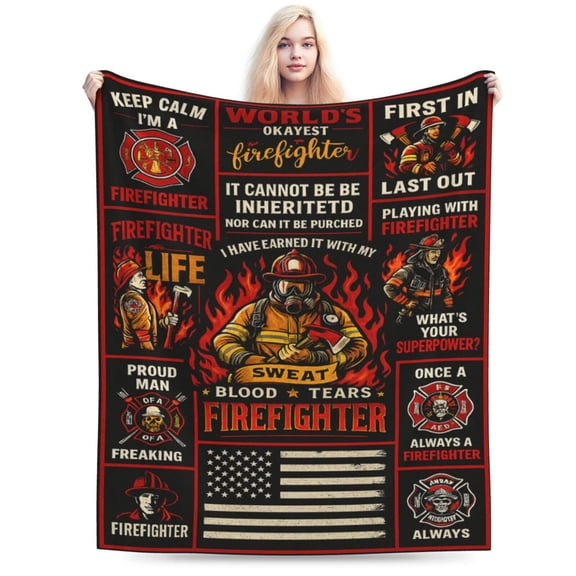 Firefighter Gifts Funny Cool Throw Blanket 50x40