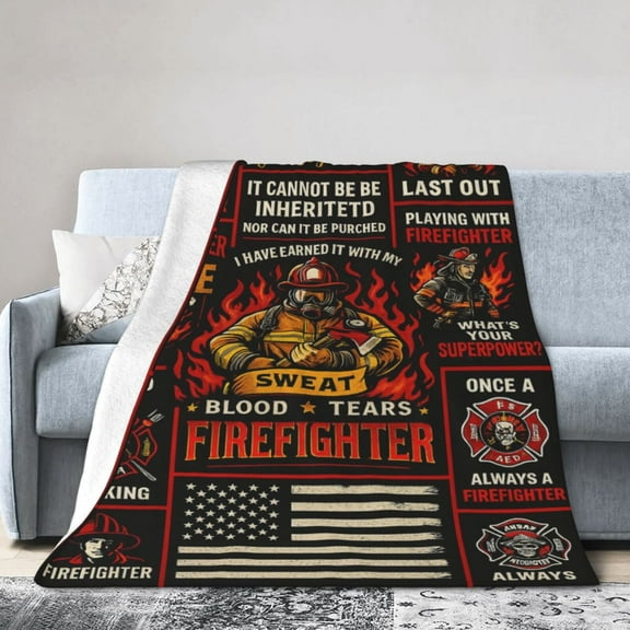 Firefighter Gifts Funny Cool Throw Blanket 50x40